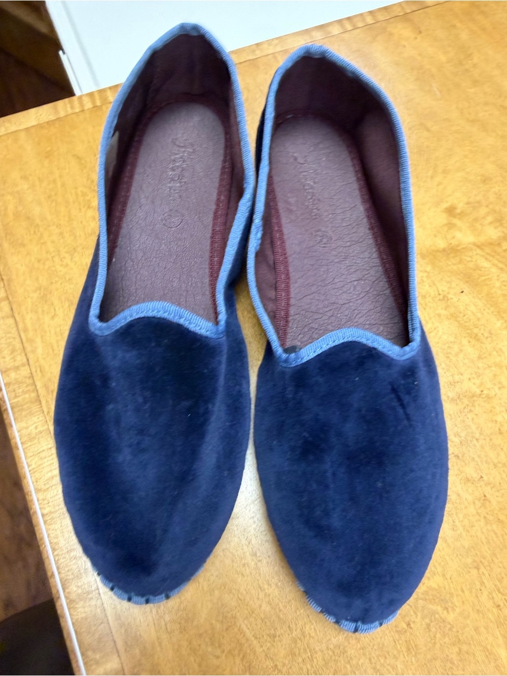 Classic Navy Velvet Slip-On Loafers for Women